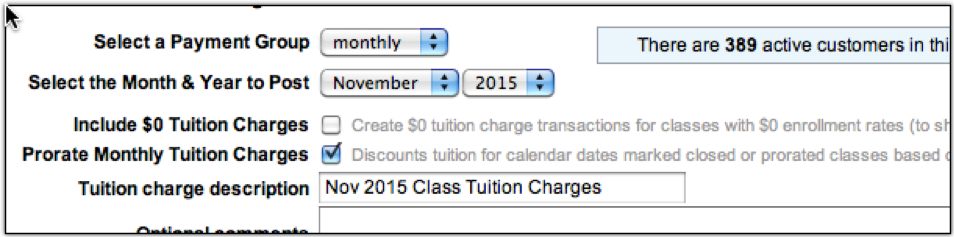 Prorated billing